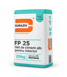 Glet alb de finisaj Duraziv FP 25 cu Kauciuc, 0-2 mm, 20 kg Glet alb de finisaj Duraziv FP 25 cu Kauciuc, 0-2 mm, 20 kg